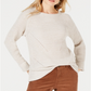 Suéter feminino de gola redonda mesclado estilo &amp; co, marrom, tamanho grande