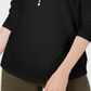 Estilo e CoTop feminino com decote redondo, preto, tamanho PP