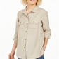 Camisa utilitária feminina Charter Club marrom tamanho XX-G