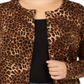 Cardigan feminino plus size com estampa animal Charter Club, cinza, leopardo, tamanho 0X