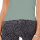 Camiseta feminina com decote redondo, tamanho grande, menta, estilo &amp; co