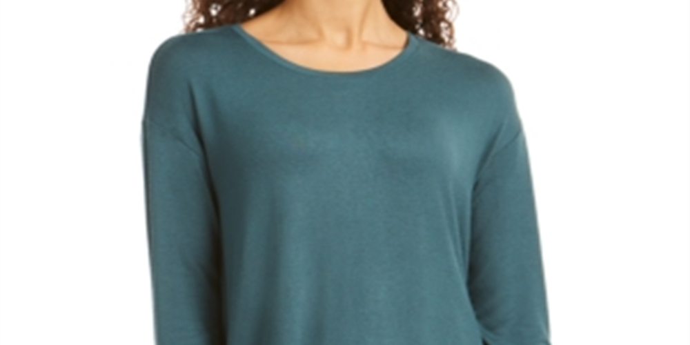 Blusa feminina com cordão e punho, estilo &amp; co, verde, tamanho pequeno M