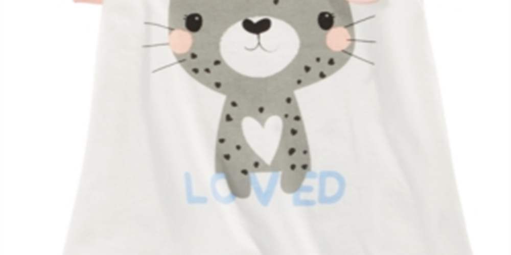 Camiseta infantil First Impressions Baby Girl em algodão com blocos de cores e estampa de chita, tamanho 12 MO