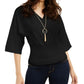 Thalia Sodi Top Feminino Manga Dolman Preto Tamanho Grande