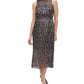 Vestido midi com decote halter floral sem mangas Kensie feminino, azul, tamanho 10