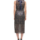 Vestido midi com decote halter floral sem mangas Kensie feminino, azul, tamanho 10