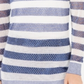 Suéter listrado com ponto aberto feminino INC International Concepts, branco e azul, tamanho pequeno G