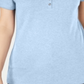 Karen Scott Top Henley de manga curta feminino azul tamanho grande
