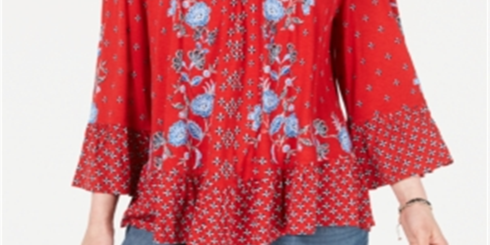 Blusa feminina estampada ombro a ombro, tamanho X-S