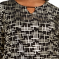JM Collection Top Feminino Plus Size Estampado Jacquard Preto - Dourado Tamanho 0X