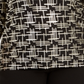 JM Collection Top Feminino Plus Size Estampado Jacquard Preto - Dourado Tamanho 0X
