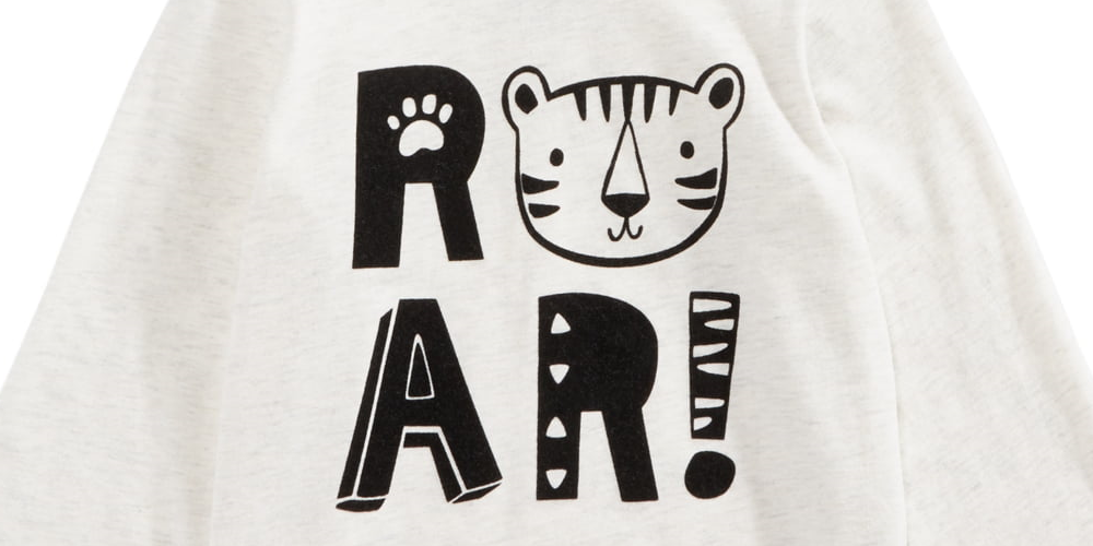 Camiseta infantil estampada Roar para meninos First Impressions, branca, tamanho 3-6 meses