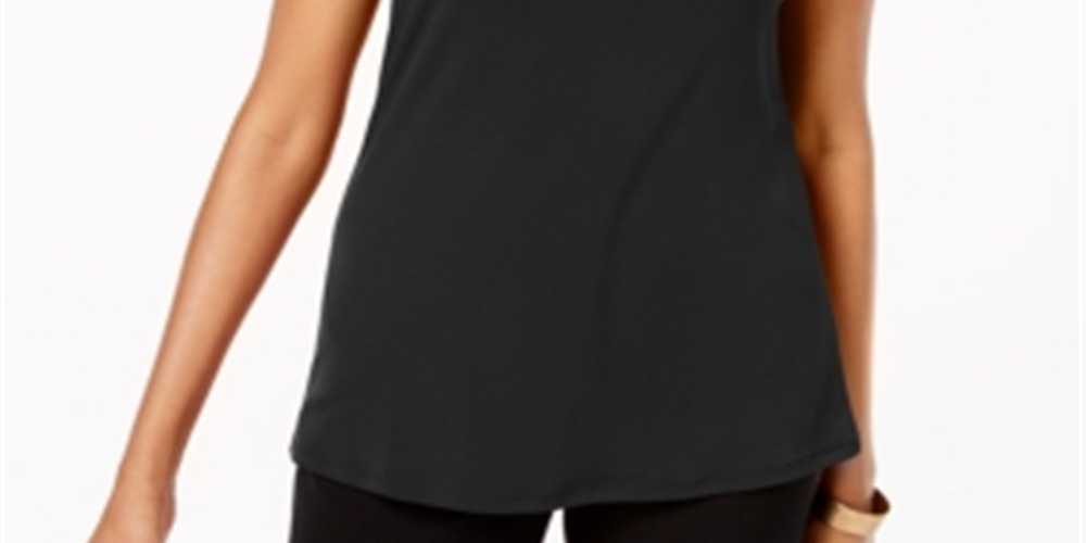 JM Collection Regata Feminina com Decote Redondo Preto Tamanho P