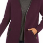 Cardigan feminino Charter Club Milano de algodão com frente aberta, roxo, tamanho médio