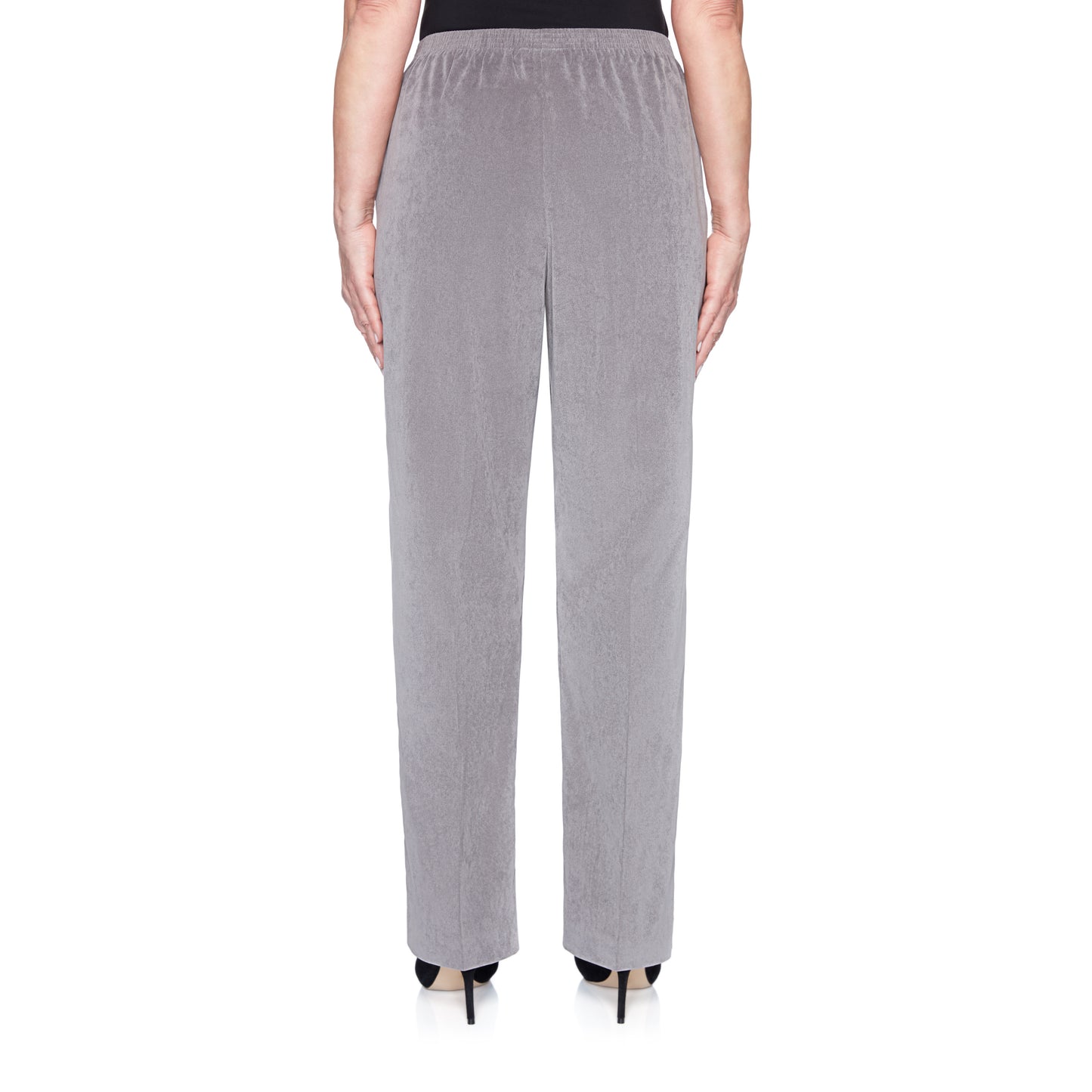 Calça feminina Alfred Dunner Classic Veludo cotelê cinza tamanho 18x4,5