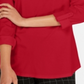 Charter Club Supima Cotton Top Feminino com Gola Dividida, Vermelho, Tamanho XX-G