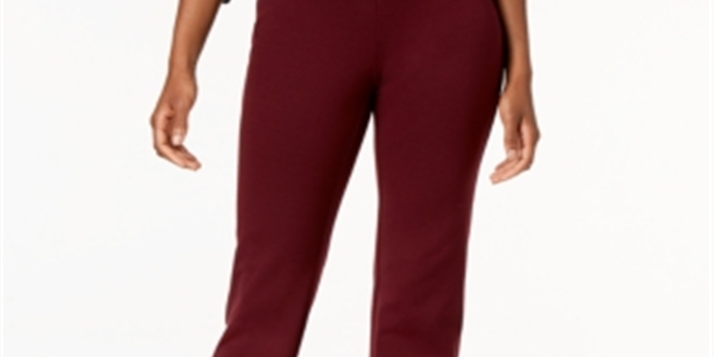 Calça feminina Charter Club Pull-on Ponte Knit Marrom Tamanho 6P