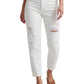 Calça jeans feminina Lucky Brand Distressed, branca, tamanho 25