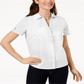 Camisa feminina Karen Scott de algodão com ilhós, branca, tamanho PP