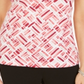 Karen Scott Blusa Henley Feminina Estampada Manga Curta Laranja Tamanho Grande