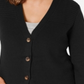 Cardigan feminino Karen Scott com pontos mistos, preto, tamanho X-S