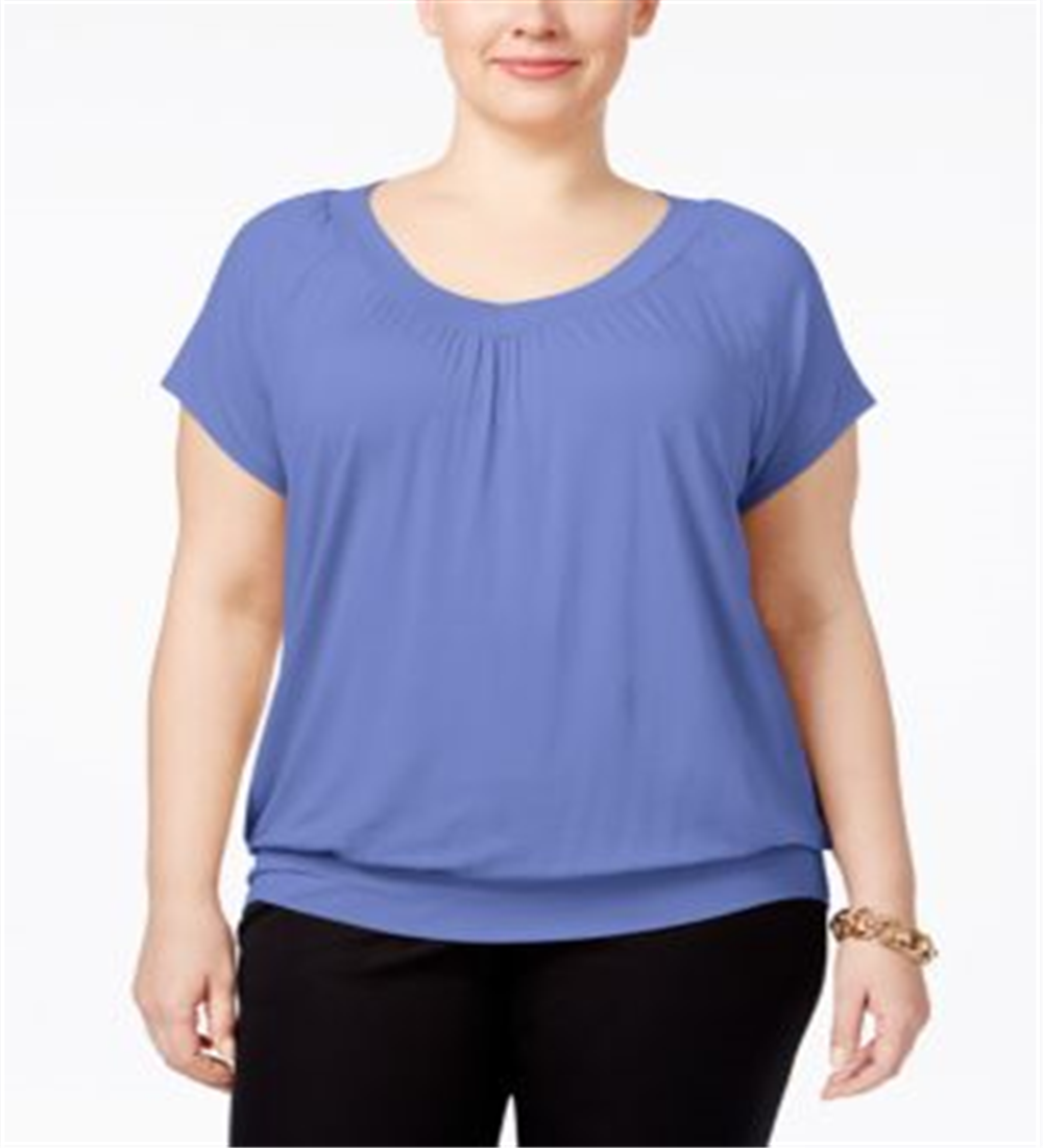 Blusa plus size feminina JM Collection roxa tamanho 1X