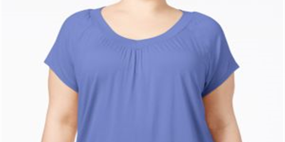 Blusa plus size feminina JM Collection roxa tamanho 1X