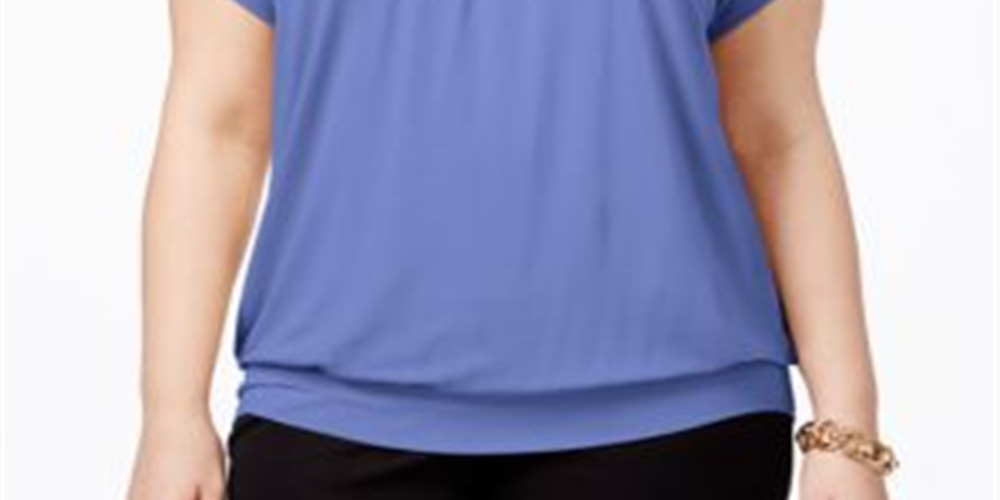 Blusa plus size feminina JM Collection roxa tamanho 1X