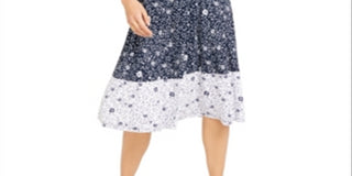 Vestido floral feminino Charter Club sem mangas azul tamanho XX-G