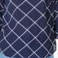 Top feminino estampado Charter Club com manga 3/4, azul, tamanho pequeno