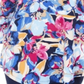 Camiseta feminina estampada Ascension Flora com manga 3/4, tamanho XS, azul, da coleção JM