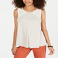 Blusa feminina listrada sem mangas estilo &amp; co, marrom, tamanho GG