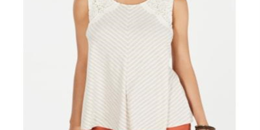 Blusa feminina listrada sem mangas estilo &amp; co, marrom, tamanho GG