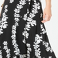 Saia MIDI com estampa floral feminina Alfani, preta, tamanho 10, pequena