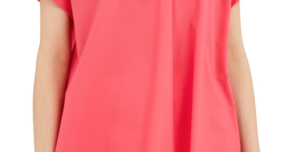 Blusa de malha com decote dividido e peônia feminina Alfani, rosa, tamanho pequeno grande
