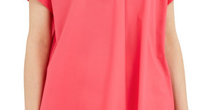 Blusa de malha com decote dividido e peônia feminina Alfani, rosa, tamanho pequeno grande