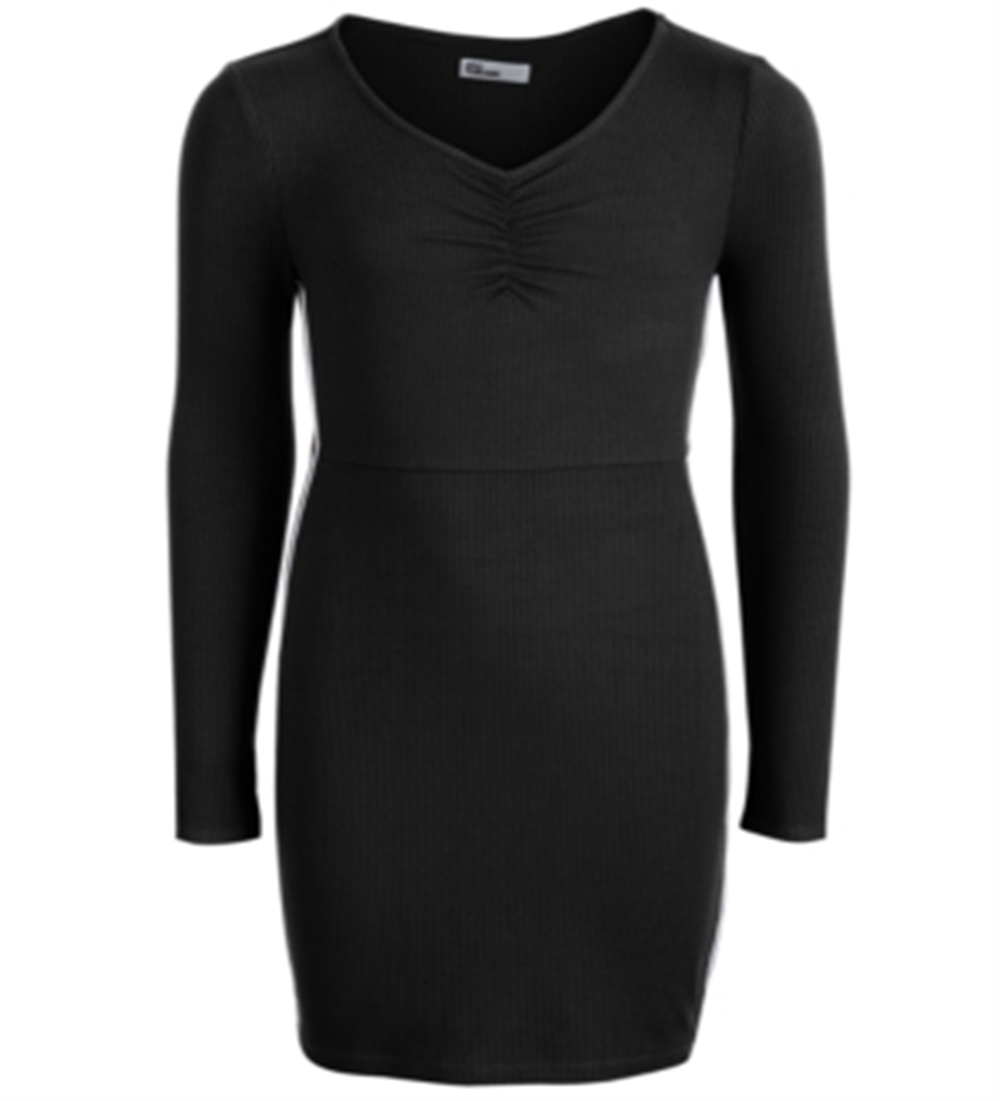 Vestido justo com listras laterais Epic Threads Big Girl, preto, tamanho P