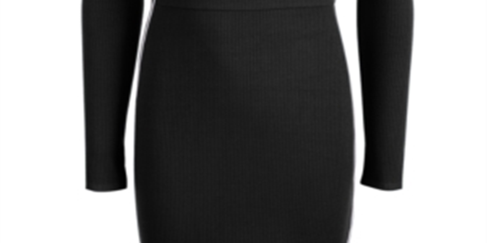 Vestido justo com listras laterais Epic Threads Big Girl, preto, tamanho P