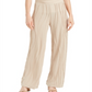 Calça feminina de malha ondulada JM Collection, marrom, tamanho médio