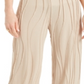 Calça feminina de malha ondulada JM Collection, marrom, tamanho médio