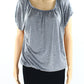 Blusa feminina de manga comprida com estampa de camadas Style &amp; Co, cinza, tamanho médio