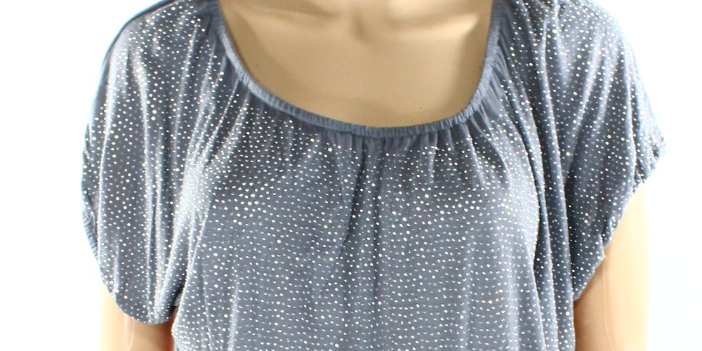 Blusa feminina de manga comprida com estampa de camadas Style &amp; Co, cinza, tamanho médio