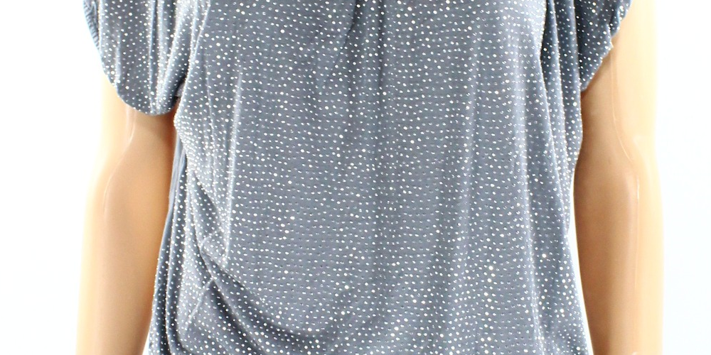 Blusa feminina de manga comprida com estampa de camadas Style &amp; Co, cinza, tamanho médio