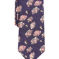 Gravata fina floral masculina Bar III roxa tamanho regular