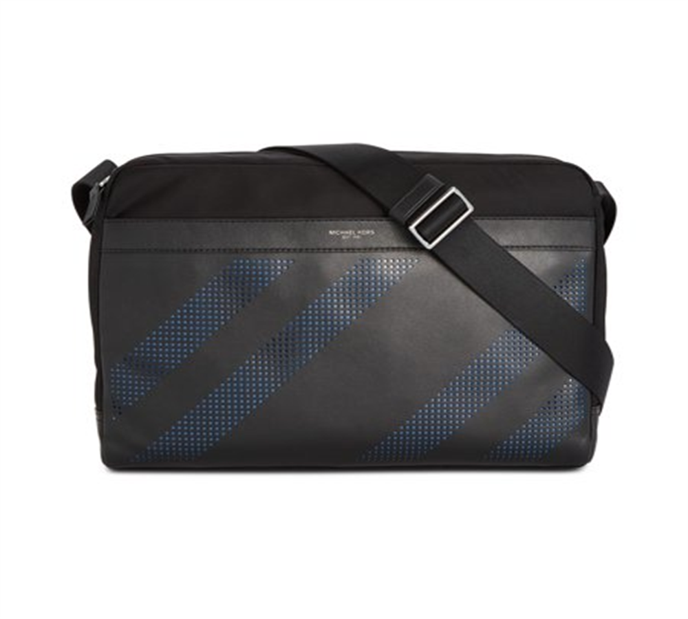 Bolsa Masculina Michael Kors Messenger Kent Couro Estampado Preta Tamanho Único