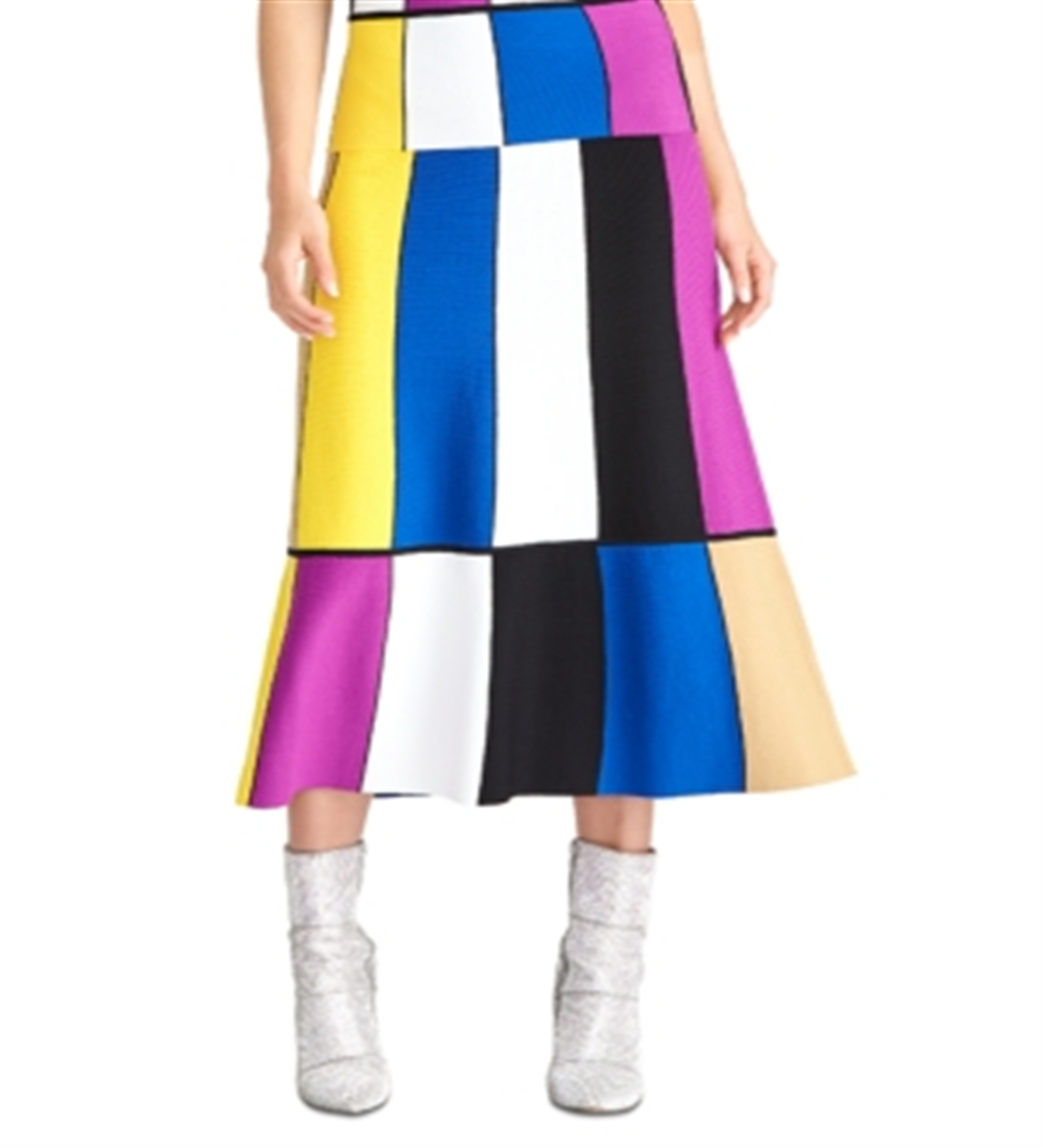 Saia MIDI Colorblocked Feminina Rachel Roy Tamanhos Grandes
