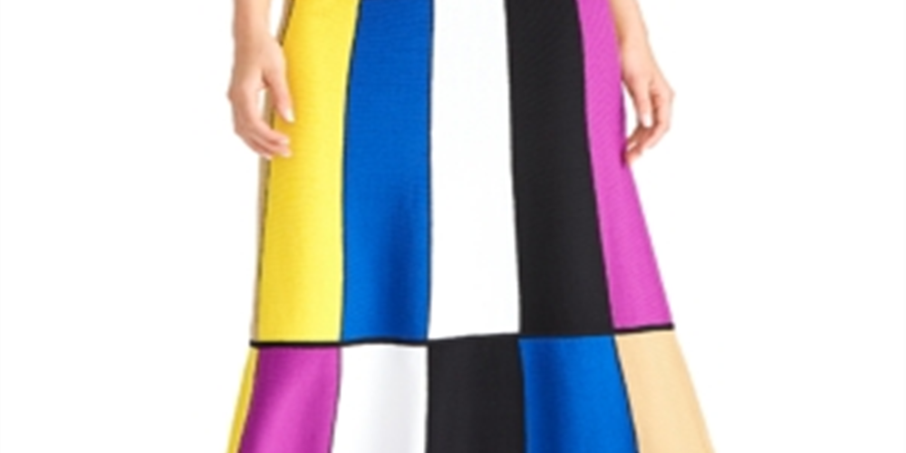 Saia MIDI Colorblocked Feminina Rachel Roy Tamanhos Grandes