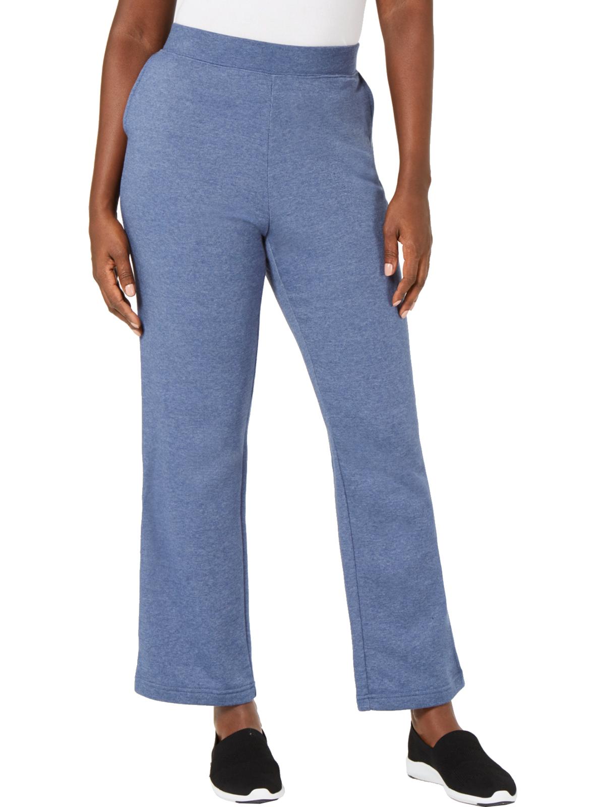 Calça de moletom feminina Karen Scott Sport Fleece Fitness Azul Tamanho X-S