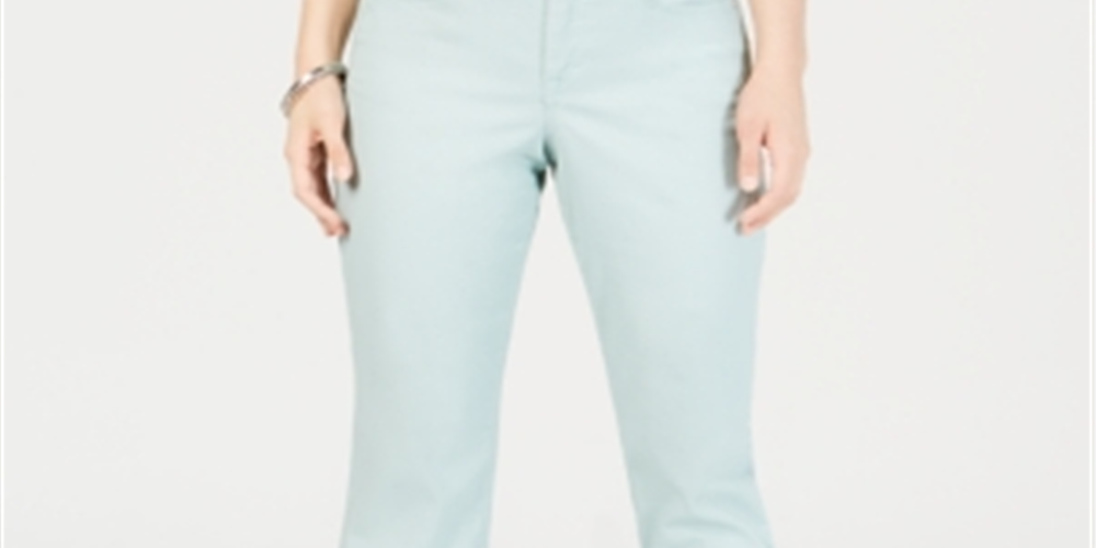 Jeans feminino estilo &amp; co com controle de barriga, perna reta, azul-marinho, tamanho 6