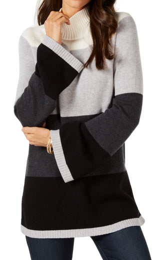 Suéter feminino Charter Club com manga flare, preto, tamanho XX-G